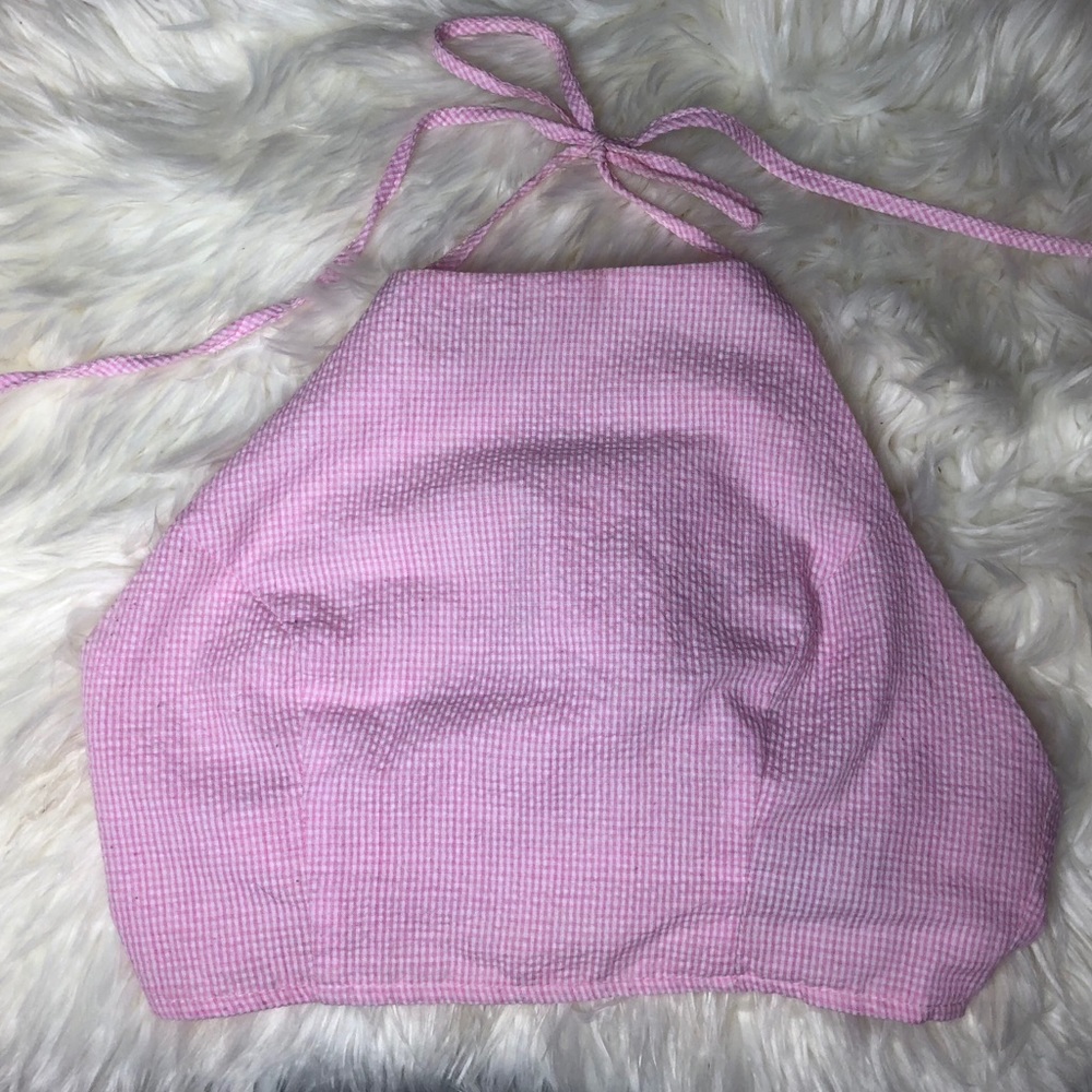 pink & white checkered halter top